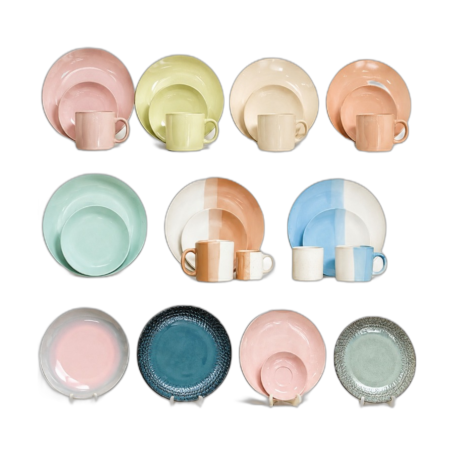 Color-Glazed Dinner Set