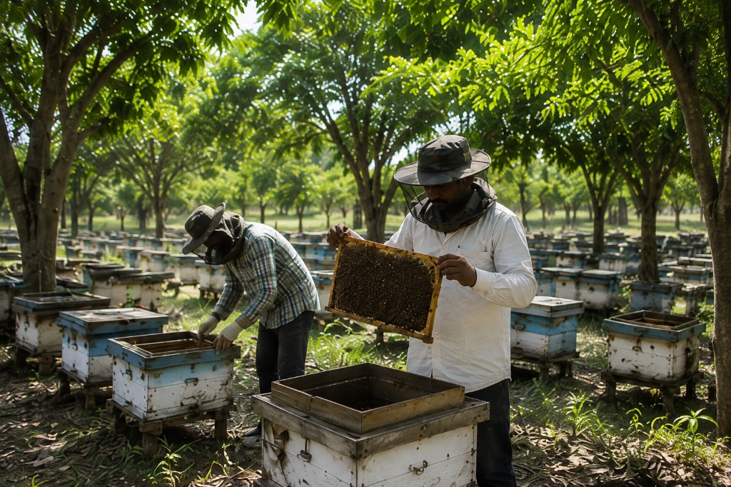 AS Global Trade - Beekeepers harvesting honey
