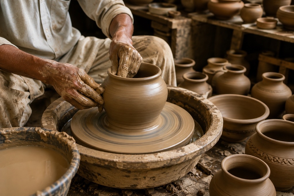 AS Global Trade - Terracotta pottery on the wheel